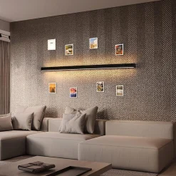 Best Nettlife 2 appliques LED intérieur moderne 100CM 34W couloir haut bas blanc chaud noir