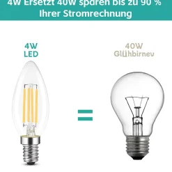 Best Nettlife Ampoule LED E14, lampe à économie d'énergie, 12 pièces, 4W 2700K, ampoule blanche chaude