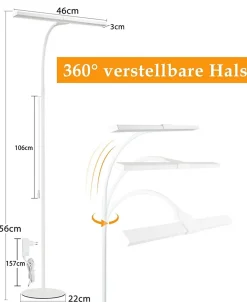 Best Nettlife Lampadaire vintage salon, bois, métal noir, E27, 151cm