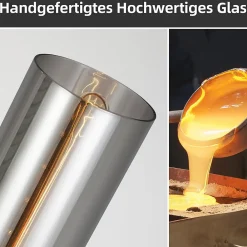 Best Nettlife Lampe à Suspension Pour Table à Manger En Verre Noir Mat Rétro 1 Flamme E27