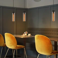 Best Nettlife Lampe à Suspension Pour Table à Manger En Verre Noir Mat Rétro 1 Flamme E27