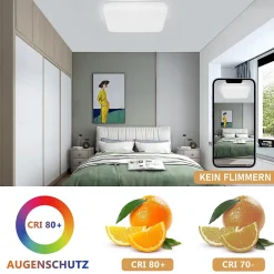 Best Nettlife Plafonnier LED Lampe de Ciel Étoilé avec Télécommande 37 W Lampe de d'Enfant Lampe Carrée 28 cm pour Salon Couloir
