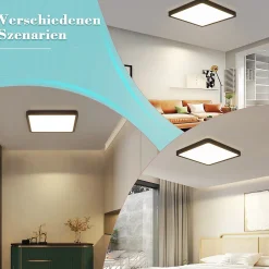 Best Nettlife Plafonnier LED Plat pour à Coucher Noir 23cm à Coucher 18W Lampe de Lampe de Couloir carrée 4000K pour Salle de Bain