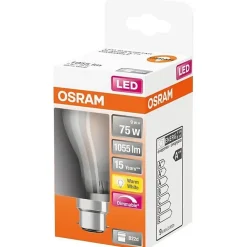 Discount Osram - LED std verre dépoli variable 9W b22 1055lm 2700K chaud