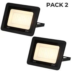 Alpinaluz Projecteur Extérieur<Pack de 2 Projecteur LED Extérieur IP65 Imperméable 50W 4750Lm 3000K Lumière Chaude pour Maison Garage Jardin Terrasse
