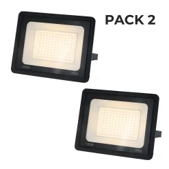 Alpinaluz Projecteur Extérieur<Pack de 2 Projecteur LED Extérieur IP65 Imperméable 100W 9500Lm 3000K Lumière Chaude pour Maison Garage Jardin Terrasse