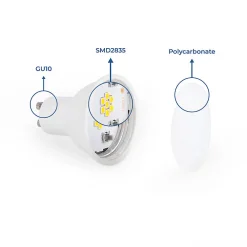 Best Alpinaluz Pack de 10 Ampoules LED GU10 7W 770lm 4000K Blanc Neutre SMD2835 120 Sans Scintillement No Flicker 220V