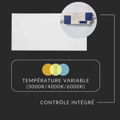 Silamp Panneau Led<Panneau LED CCT 60x30cm BLANC 30W - 3000K/4000K/6000K (Pack de 2) -