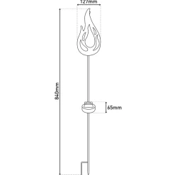 Discount Näve Piquet de terre solaire à LED 'FLAMME' Piquet de terre extérieur en métal couleur bronze et plastique, avec LED intégrée