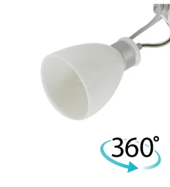 Autres Plafonnier carré gris satiné 4 lumières spots orientables et inclinables 4 x 40 W G9