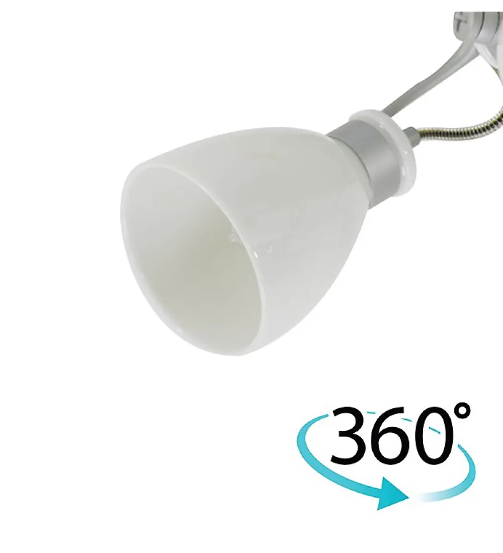Autres Plafonnier carré gris satiné 4 lumières spots orientables et inclinables 4 x 40 W G9