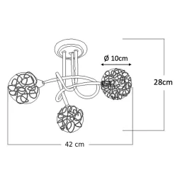 Best Kosilum Plafonnier design 3 boules Aphyse