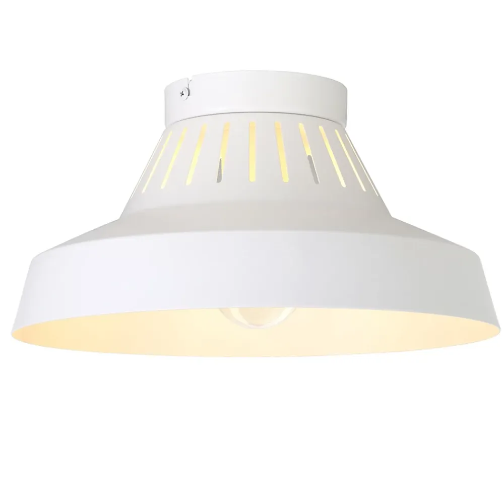 Best GoodHome Plafonnier E27 42W Yarra blanc mat H.15.5 x Ø30 cm