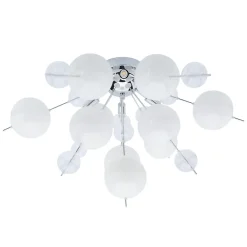 Discount Näve Plafonnier EXPLOSION blanc metal verre douilles G9 pour salle a manger salon entree bureau diametre 57 cm