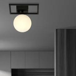 Best Emibig Lighting Plafonnier IMAGO 1E BLACK/OPAL, , Fabriqué en EU