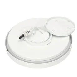 Best Edo Plafonnier LED intégrée 18W 1800 lm anneau blanc 29,5 cm 3000K blanc chaud IP44 PERETI 777610