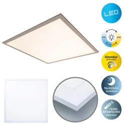 Outlet Näve Plafonnier LED NICO metal plastique blanc LED fixes nombreuses fonctions pour bureau cabinet ou atelier 59,5 x 59,5 cm