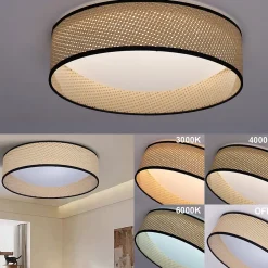 Alpinaluz Plafonnier<Plafonnier LED 30W Abatjour en Rotin 40cm CCT 3000K4000K6000K