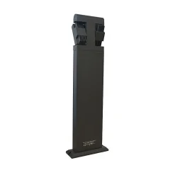 Clearance Miidex Lighting Potelet LED Extérieur - Rectangulaire 8W - 3000K Blanc Chaud - Diffuseur Orientable - IP54 - Anthracite