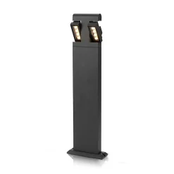 Clearance Miidex Lighting Potelet LED Extérieur - Rectangulaire 8W - 3000K Blanc Chaud - Diffuseur Orientable - IP54 - Anthracite
