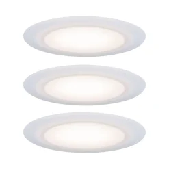 Sale Paulmann Premium Spot encastré LED Suon Kit de base IP44 rond 90mm 3x5W 3x450lm 230V gradable 2700K Satiné Blanc