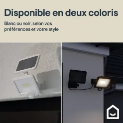 GoodHome Projecteur solaire LED intégré à détection Shomali 1000lm 9W IP44 noir