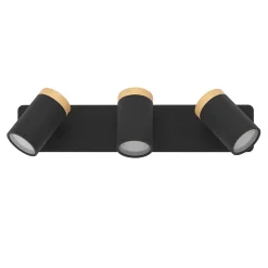 EGLO Réglette Spot De Salle De Bains<Reglette 3 spots de salle de bain Consuma noir mat GU10 IP44 L.40 x l. 12 x H. 10cm