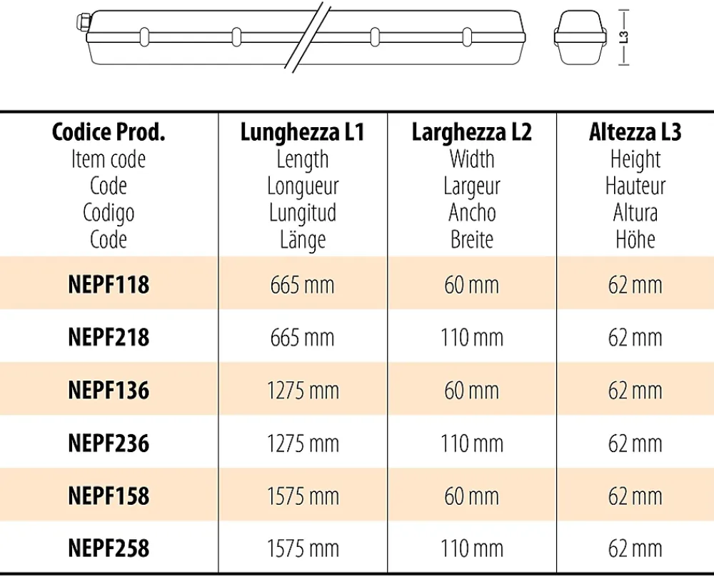 Best Velamp Réglette exclusivement pour 2 tubes LED de 150cm. IP65