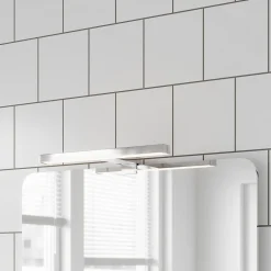 Clearance GoodHome Réglette LED 3 en 1 mur miroir meuble argent IP44 900lm L.30xl.13,6xP.30cm Craven