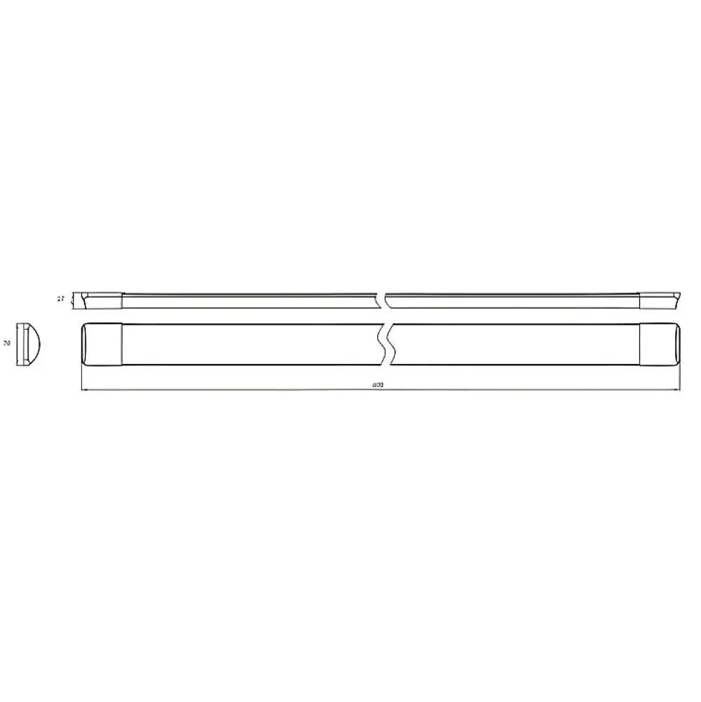 Best Silamp Réglette LED 60cm 20W IP40 - Blanc Neutre 4000K - 5500K -