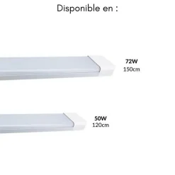 Best Silamp Réglette LED 150cm 72W (Pack de 30) - Blanc Froid 6000K - 8000K -