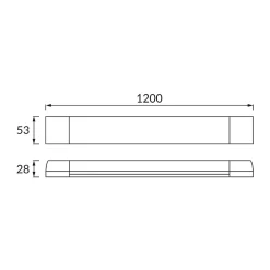 Best Silamp Réglette LED Etanche 36W 120cm IP65 - Blanc Froid 6000K - 8000K -