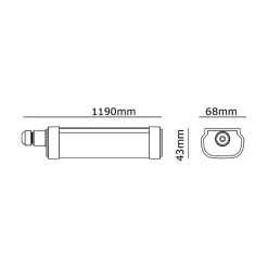Best Braytron Réglette LED étanche 45W 4000K IP65