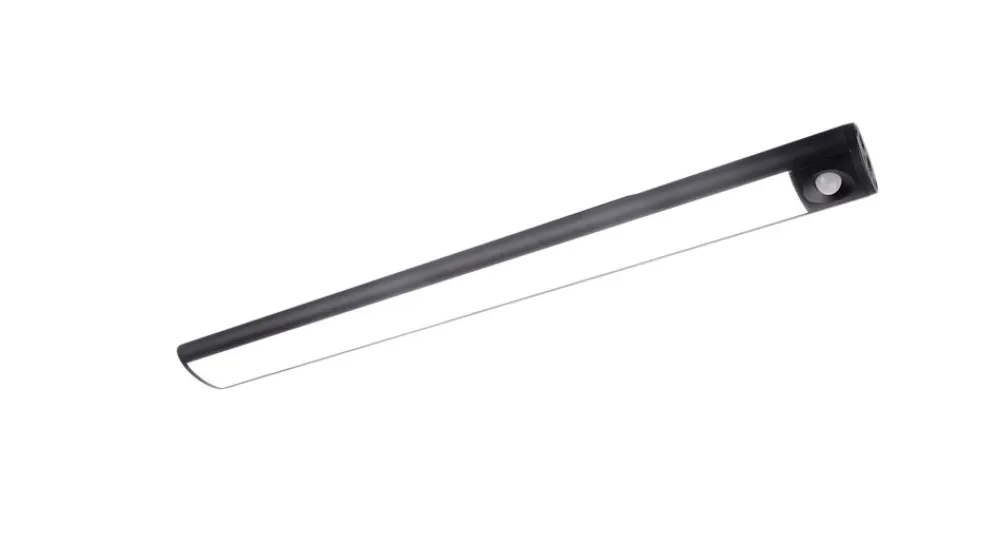 GoodHome Luminaire Pour Dressing<Réglette sous meuble Fiennes LED intégrée blanc neutre IP20 260lm 3.7W L.54xl.4,1xH.2cm noir