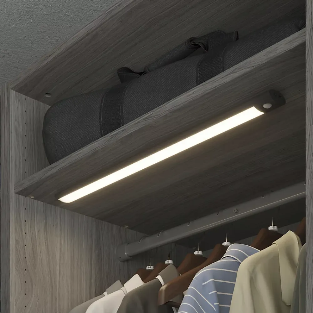 GoodHome Luminaire Pour Dressing<Réglette sous meuble Fiennes LED intégrée blanc neutre IP20 260lm 3.7W L.54xl.4,1xH.2cm noir