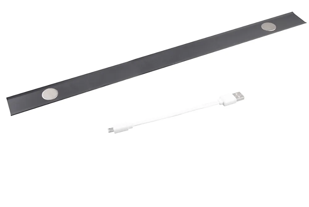 GoodHome Luminaire Pour Dressing<Réglette sous meuble Fiennes LED intégrée blanc neutre IP20 260lm 3.7W L.54xl.4,1xH.2cm noir