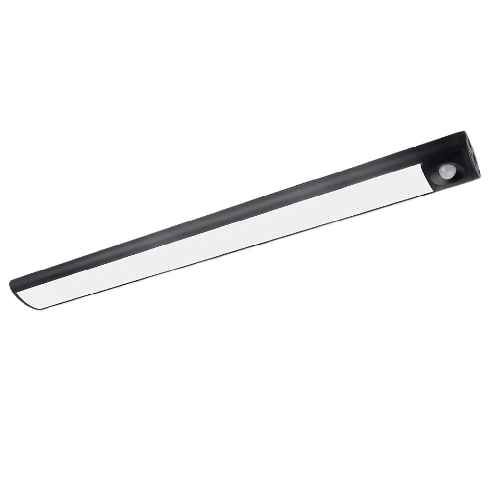 GoodHome Luminaire Pour Dressing<Réglette sous meuble Fiennes LED intégrée blanc neutre IP20 260lm 3.7W L.54xl.4,1xH.2cm noir