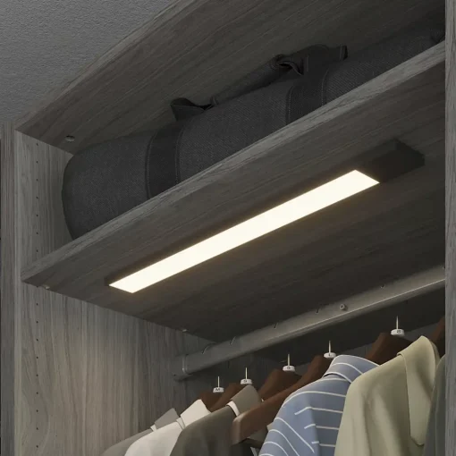 GoodHome Luminaire Pour Dressing<Réglette sous meuble Gamboa LED intégrée blanc neutre IP20 200lm 3.2W L.50xl.5xH.1cm noir