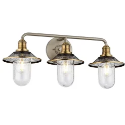 Sale Elstead Lighting Rigby Hinkley Applique Murale à 3 Lumières Nickel Antique avec Laiton Héritage IP44