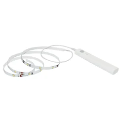Clearance GoodHome Ruban lumineux à piles à détection Lacerda LED intégrée blanc neutre IP20 130lm 2W L.100cm blanc