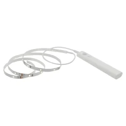 Clearance GoodHome Ruban lumineux à piles à détection Lacerda LED intégrée blanc neutre IP20 130lm 2W L.100cm blanc