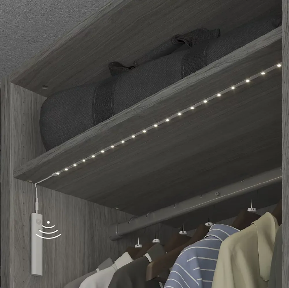 Clearance GoodHome Ruban lumineux à piles à détection Lacerda LED intégrée blanc neutre IP20 130lm 2W L.100cm blanc