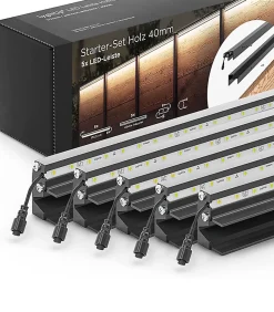Sale Lyghtup Set éclairage ext. pour clôture en Bois - 5 Barettes lumineuse 1733 m/m Anthracite - 1 transformateur et 1 prolongateur