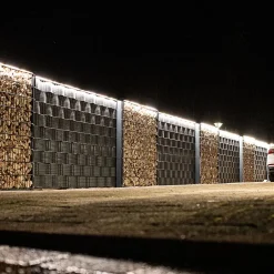 Best Lyghtup Set d'éclairage pour clôture en métal/gabion : 5x Barettes LED de Lg. 2460 m/m Anthracite, 1 tranformateur EU, 1 prolongateur