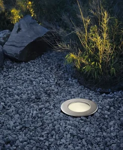 Clearance EGLO Spot à encastrer d'extérieur rond gris chromé LED integrée 230lm IP67 blanc chaud , Lamedo