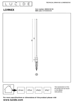 Discount Lucide Spot de jardin LORNEX en aluminium avec LED intégré - Noir -