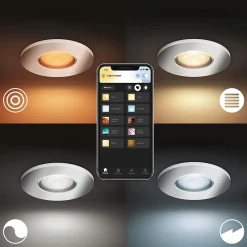 Best Philips Hue Spot encastré dimmable Bluetooth IP44 Rond GU10 350lm 5W multicolore
