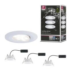 Sale Paulmann Spot encastré LED Calla Kit de base orientable IP65 rond 90mm 30 3x5,2W 3x460lm 230V gradable 4000K Blanc dépoli