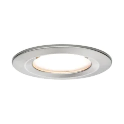 Paulmann Spot encastré LED Nova Coin Luminaire individuel fixe IP44 rond 78mm Coin 6W 470lm 230V 2700K Acier brossé