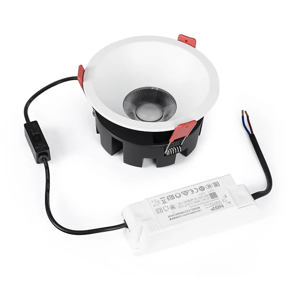 Alpinaluz Spot Encastrable<Spot encastré LED 20W, température de couleur réglable, rond, interrupteur à bouton-poussoir Osram et driver KGP, blanco